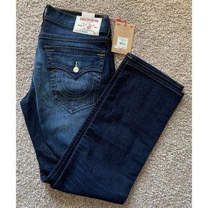 True Religion World Tour Men’s Jeans 36x34 Straight Stretch W/ Flaps Blue NWT